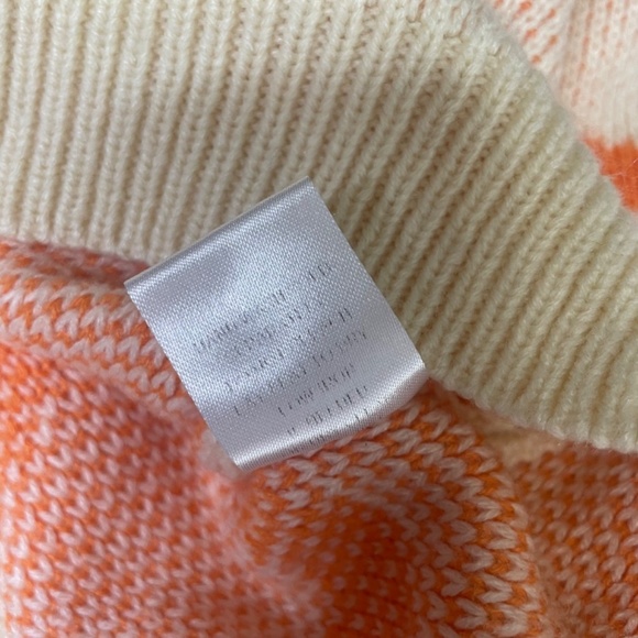 BAILEY ROSE Peach Orange Floral Sweater Pullover Knit Oversized Cropped Large - Picture 11 of 12